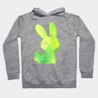 Green Watercolor Bunny Hoodie